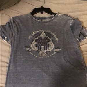 Blue distressed lucky brand shirt